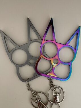 Cat~ Knuckles Public & Personal Safety Key-Chains~pack of 2 cat ears keychains